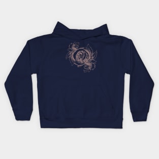 Rose wreath, floral composition in tattoo style Kids Hoodie